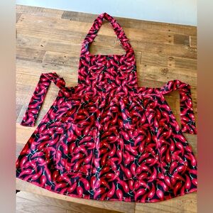 Red Chili Pepper Print Apron